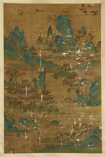 CHINESE SCROLL PAINTING OF MOUNTAIN VIEWS