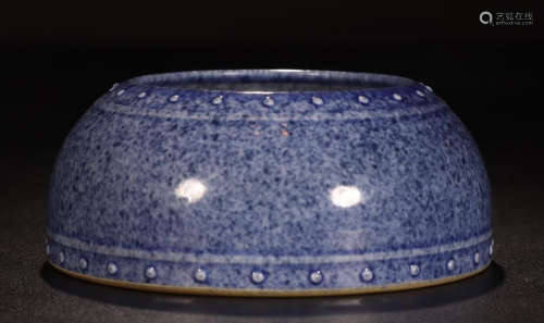 CHINESE PORCELAIN BLUE GLAZE WATER POT