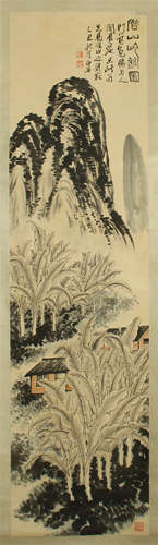 CHINESE SCROLL PAINTING OF MOUNTAIN VIEWS