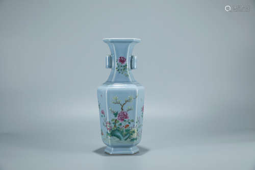 A Chinese Blue Glazed Porcelain Vase