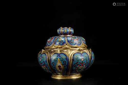 A Chinese Cloisonne Jar with Cover