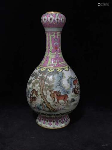 A Chinese Famille-Rose Porcelain Vase