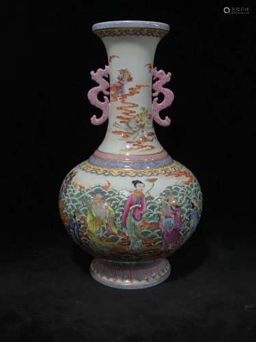 A Chinese Famille-Rose Porcelain Vase