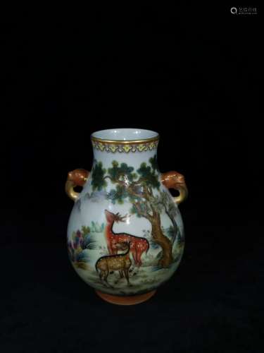 A Chinese Famille-Rose Porcelain Vase