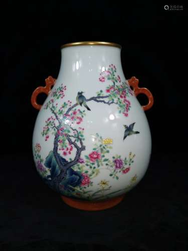 A Chinese Famille-Rose Porcelain Vase