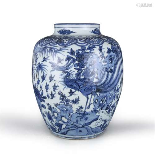 A Chinese Blue and White Porcelain Jar