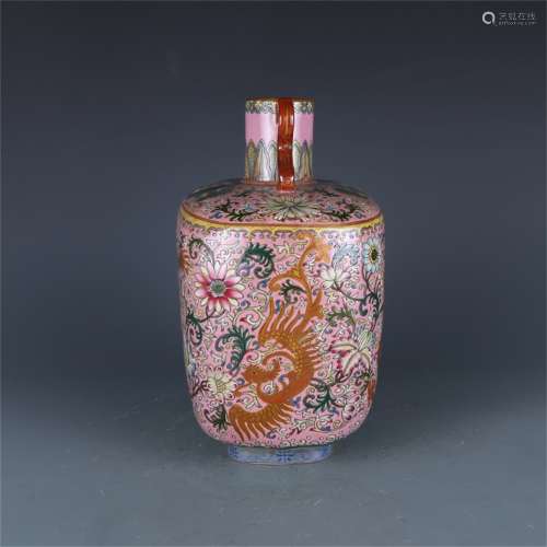 A Chinese Famille-Rose Porcelain Vase