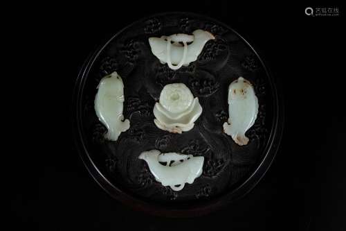 A Set of Chinese Carved Jade Pendants