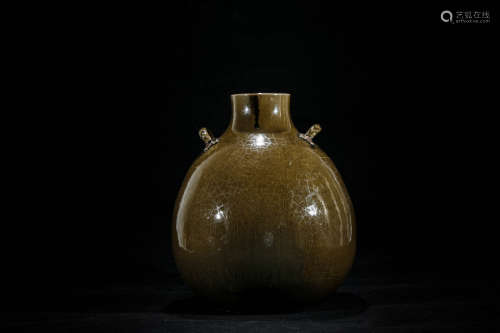 A Chinese Brown Glazed Porcelain Vase