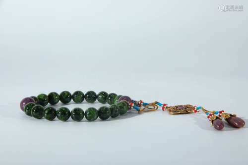 A Chinese Carved Jade Prayers Beads