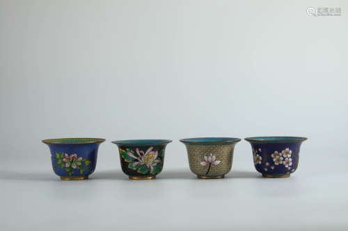 A Set of For Cloisonne Cups