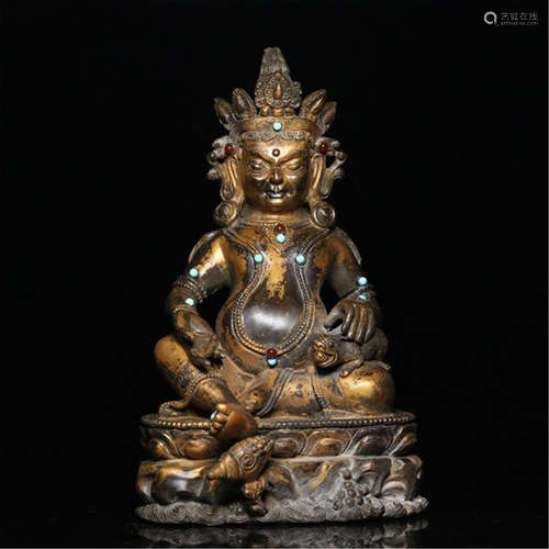 TIBETAN GILT BRONZE SEATED BUDDHA