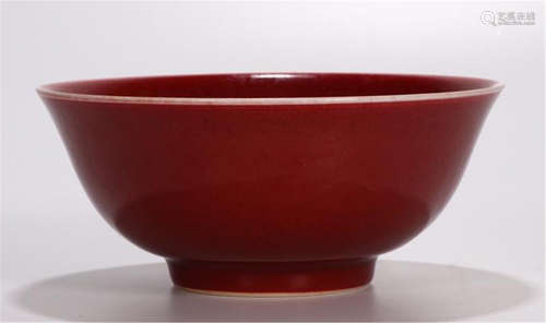 CHINESE PORCELAIN RED GLAZE BOWL