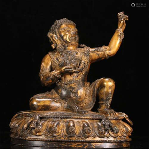 TIBETAN GILT BRONZE SEATED BUDDHA