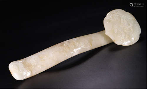 CHINESE GREY JADE RUYI SCEPTER