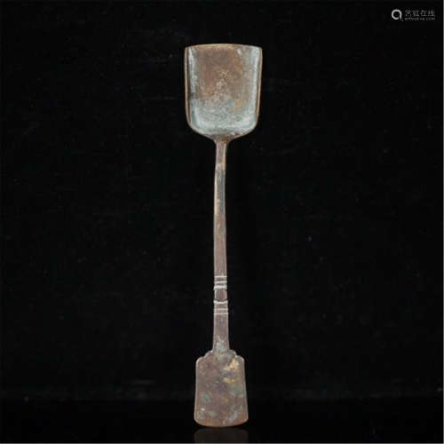 CHINESE BRONZE LONG HANDLE SPOON