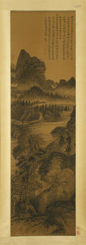 CHINESE SCROLL PAINTING OF MOUNTAIN VIEWS