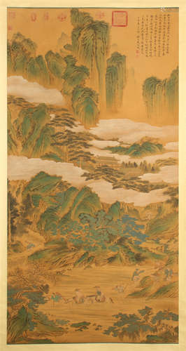 CHINESE SCROLL PAINTING OF MOUNTAIN VIEWS