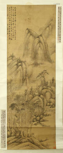 CHINESE SCROLL PAINTING OF MOUNTAIN VIEWS