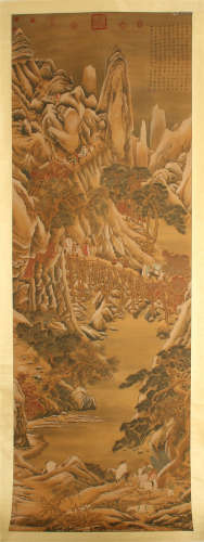 CHINESE SCROLL PAINTING OF MOUNTAIN VIEWS