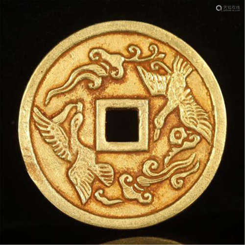 CHINESE PURE GOLD BRID COIN