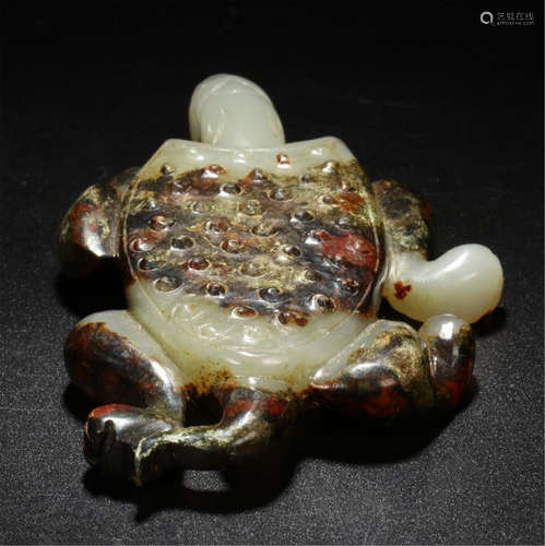 CHINESE ANCIENT JADE TURTLE TABLE ITEM