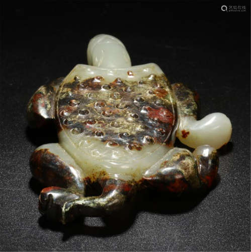 CHINESE ANCIENT JADE TURTLE TABLE ITEM