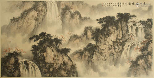 CHINESE SCROLL PAINTING OF MOUNTAIN VIEWS