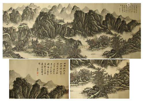 CHINESE SCROLL PAINTING OF MOUNTAIN VIEWS