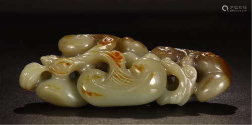 CHINESE CELADON JADE RUYI SCEPTER