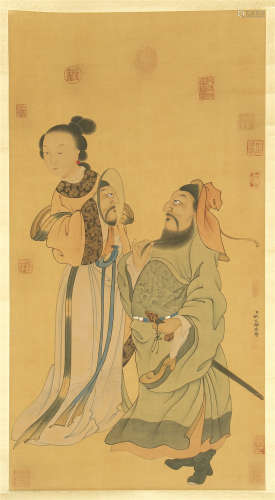 CHINESE SCROLL PAINTING OF COUPLE
