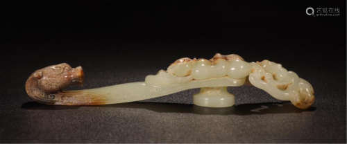 CHINESE WHITE JADE DRAGON BELT HOOK