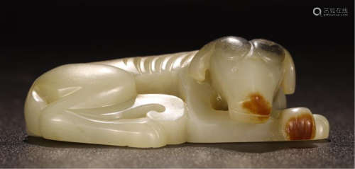 CHINESE GREY JADE DOG TABLE ITEM