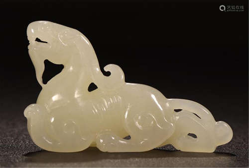 CHINESE WHITE JADE BEAST TABLE ITEM