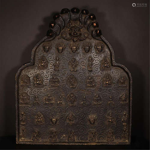 CHINESE BRONZE BUDDHIST PLAQUE