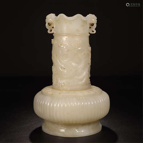 CHINESE WHITE JADE VASE