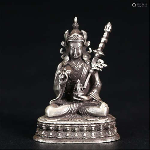 TIBETAN SILVER SEATED BUDDHIST GUARDIAN