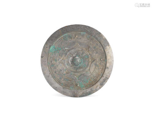 Probably Western Han Dynasty A large silvered bronze circular mirror