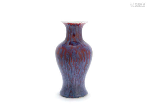 19th century A lavender-splashed baluster vase