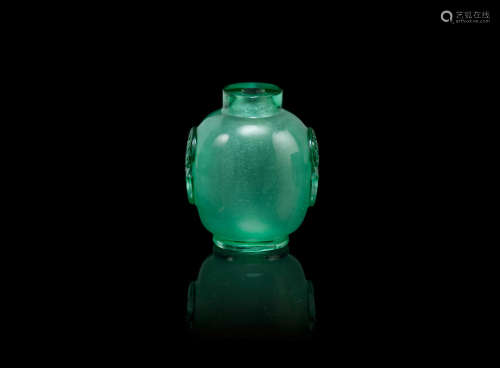 Qianlong, attributed to the Palace workshops, Beijing A rare pale green glass snuff bottle