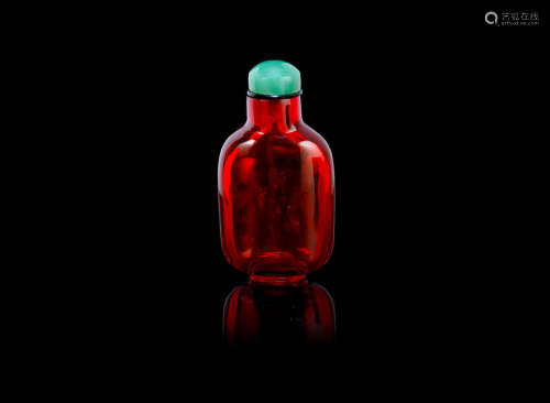 1750-1800 A red glass snuff bottle