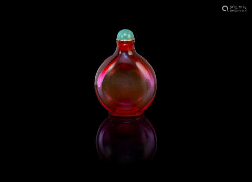 1720-1780, attributed to the Palace workshops, Beijing A pale ruby glass snuff bottle