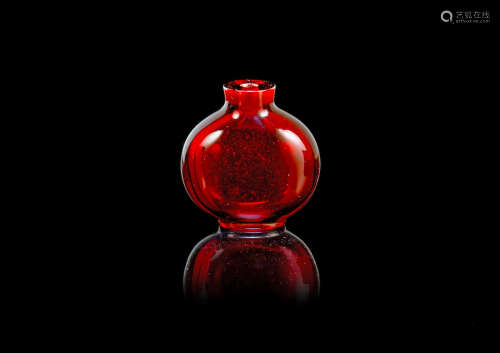 1740-1800, attributed to the Palace workshops, Beijing A ruby glass snuff bottle