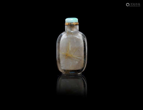 1750-1860 An unusual hair-crystal snuff bottle