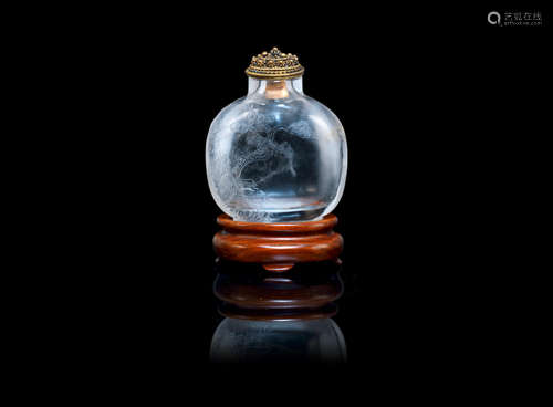 1750-1860 A carved crystal snuff bottle