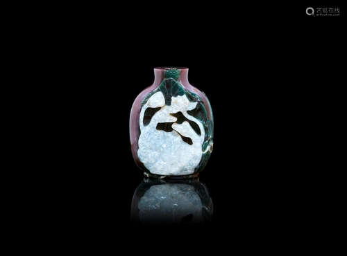 1750-1860 A rare jasper and crystal snuff bottle