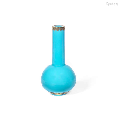 18th/19th century A turquoise glass bottle vase