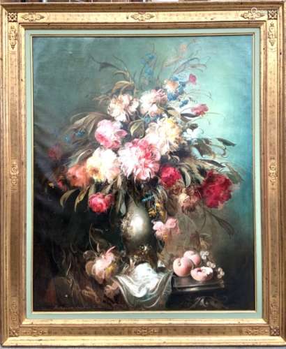 Ecole RUSSE de la première moitié du XXe siècle. Nature morte au bouquet de fleurs [...]