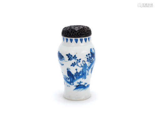 Probably 17th century A blue and white baluster jar