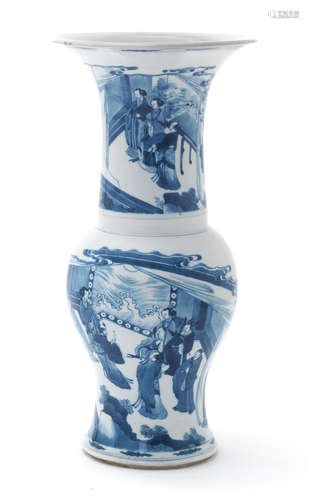 Kangxi A blue and white baluster vase, yenyen